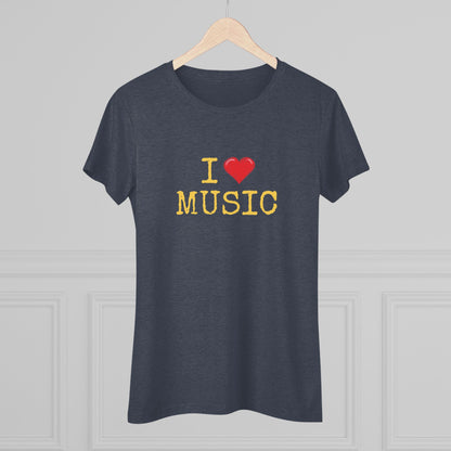 I Heart Music - Music Lover Tri-blend Women's Fit Tee