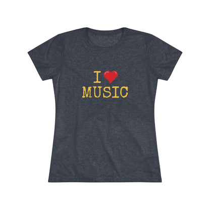 I Heart Music - Music Lover Tri-blend Women's Fit Tee