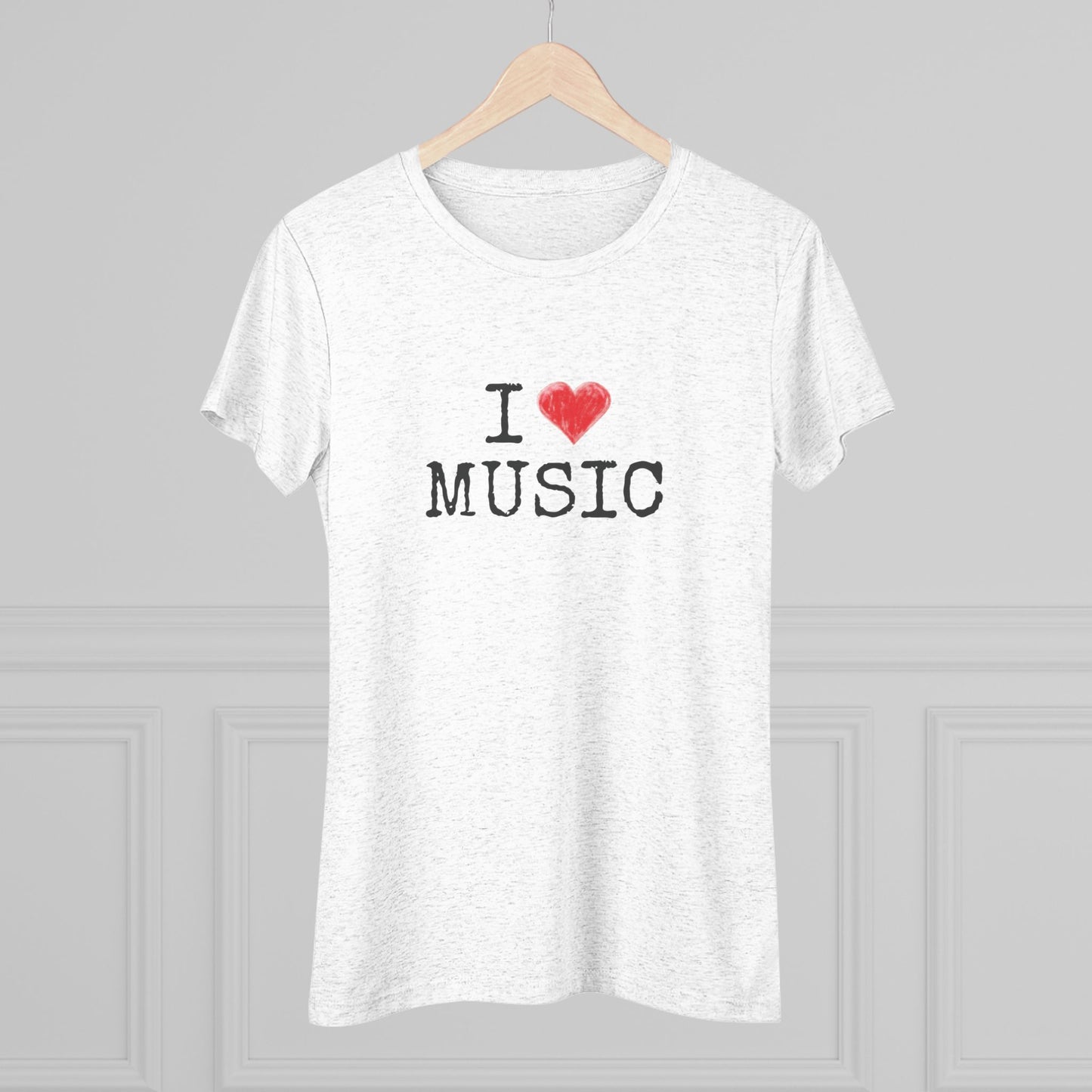 I Heart Music - Music Lover Tri-blend Women's Fit Tee
