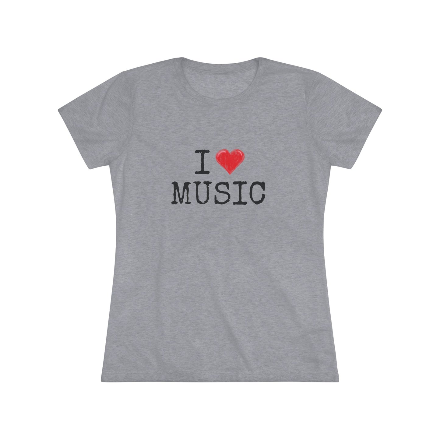 I Heart Music - Music Lover Tri-blend Women's Fit Tee
