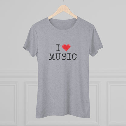 I Heart Music - Music Lover Tri-blend Women's Fit Tee