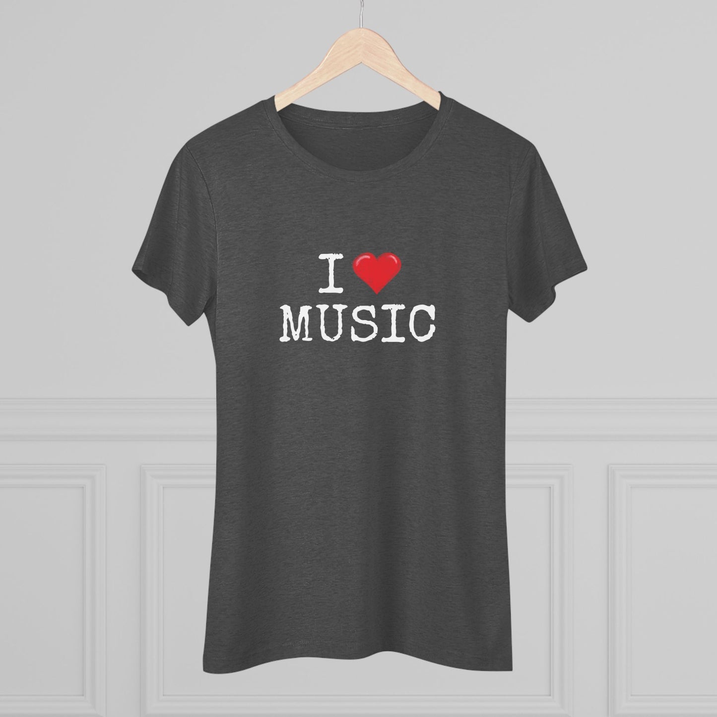 I Heart Music - Music Lover Tri-blend Women's Fit Tee