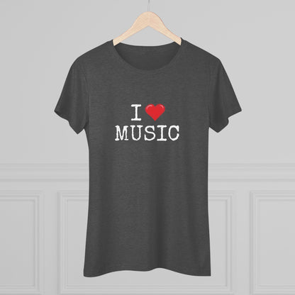 I Heart Music - Music Lover Tri-blend Women's Fit Tee