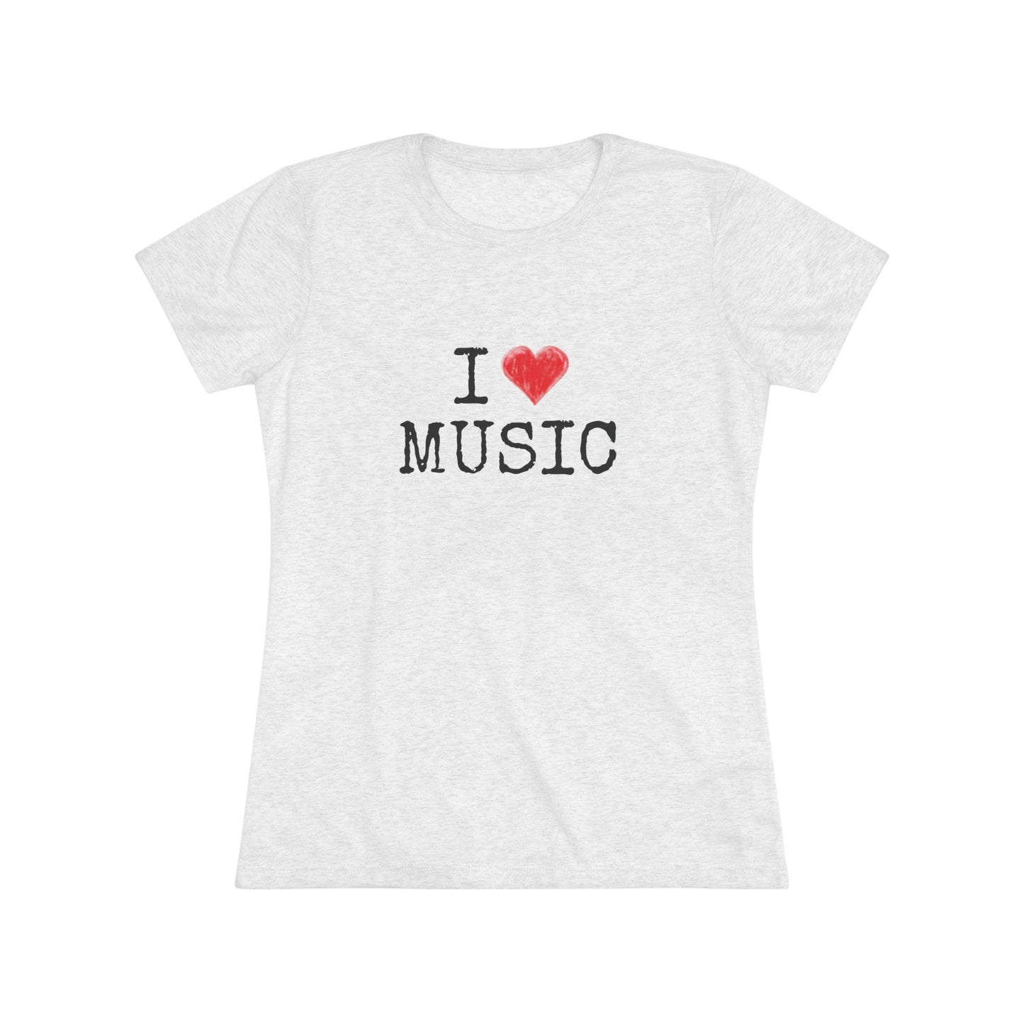 I Heart Music - Music Lover Tri-blend Women's Fit Tee