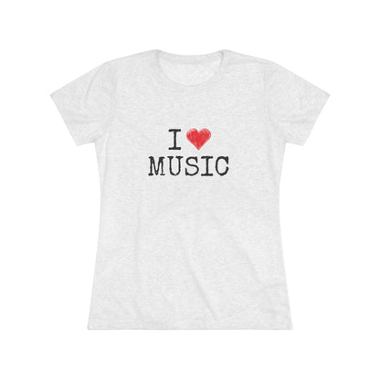 I Heart Music - Music Lover Tri-blend Women's Fit Tee